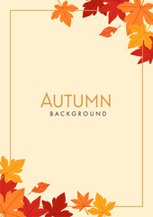 Wall Mural - background material designed with autumn leaves and nuts
