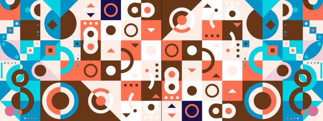 vector flat mosaic background with geometric shapes