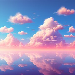 Wall Mural - pastel cloud serenity cloudy background light pink light blue
