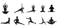 Yoga Poses All Different Art Design Vector File