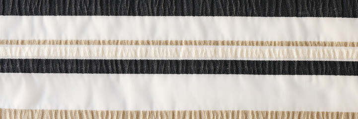 Sticker - Textile with different stripes pattern as background.