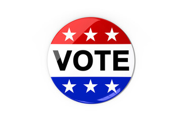 Wall Mural - digital png illustration of vote text on pin on transparent background