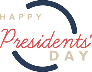 Wall Mural - digital png illustration of happy presidents' day text on transparent background