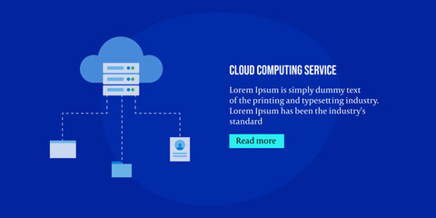 Wall Mural - cloud web hosting service, establishing connection and sending data to online business website, user
