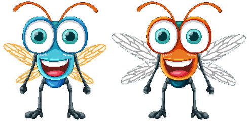 Canvas Print - Happy fly cartoon character