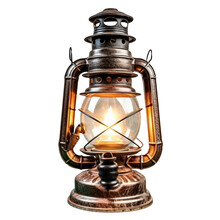Antique Lantern . Isolated Object, Transparent Background