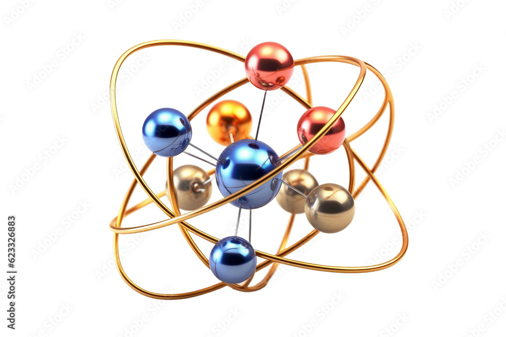 Atom model. isolated object, transparent background Stock Illustration ...