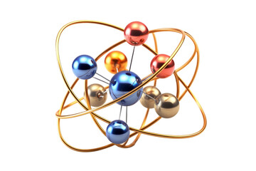 Atom model. isolated object, transparent background