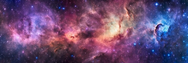 Wall Mural - image of an expanding universe. shot from far away with many colours, beautiful, ai generative