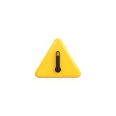 Alert or Warning signs 3d rendering of alert isolated on a transparent background 
