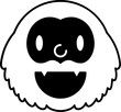 Yeti glyph icon. Face halloween icon simple cartoon style.