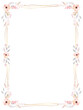 Floral Frame of cute watercolor retro flowers, perfect for wedding invitations and birthday card