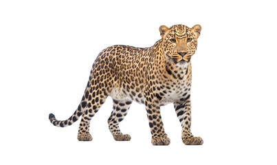 Wall Mural - leopard in front of white background HD 8K wallpaper Stock Photographic Image