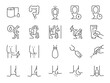 Hemorrhoid icon set. It included haemorrhoid, piles, pain, ass, illness, and more icons. Editable Vector Stroke.