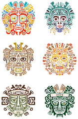 Wall Mural - aztec mayan mask design graphic symbol
