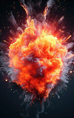 Canvas Print - Explosion flame background,created with generative ai tecnology.