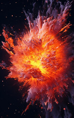 Canvas Print - Explosion flame background,created with generative ai tecnology.