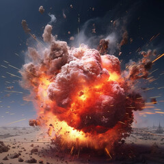 Canvas Print - Explosion flame background,created with generative ai tecnology.