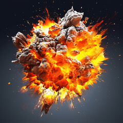 Canvas Print - Explosion flame background,created with generative ai tecnology.