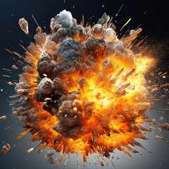 Canvas Print - Explosion flame background,created with generative ai tecnology.