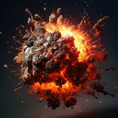 Canvas Print - Explosion flame background,created with generative ai tecnology.