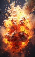 Canvas Print - Explosion flame background,created with generative ai tecnology.