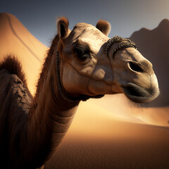 Wall Mural - Camel animel hump desert transport Generative AI