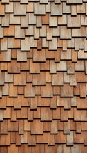 Texture Of Wooden Tile Roof. Wooden Roof Tile Background. Generative AI