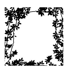 Wall Mural - Floral Wreath branch in hand drawn style. Floral round black and white frame of twigs, leaves and flowers. Frames for the Valentine's day, wedding decor, logo and identity template.	