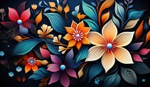 Colorful Floral Mandala Illustration With Colorful Lines, Mexican Folklore, Banner For Flores The Mayo (flowers Of May) Or Hispanic American Heritage Month. Created With Generative Ai