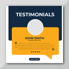 Wall Mural - Customer feedback testimonial social media post web banner template