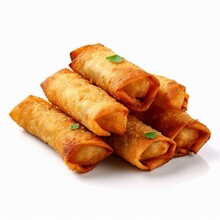 Photo Of Eggrolls With No Background With White