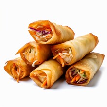 Photo Of Eggrolls With No Background With White