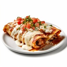 Photo Of Enchilada With No Background With White 