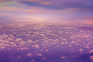 Wall Mural - abstract clouds background and texture, clouds and sky from airplane window view,