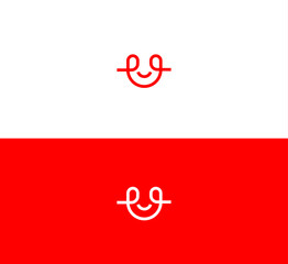 Poster - Face, Smile Abstract letter U logo design. Creative,Premium Minimal emblem design template. Graphic Alphabet Symbol for Corporate Business Identity.