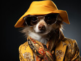 Fototapeta  - Stylowy pies w garniturze. Generative AI