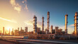 © PRI - petroleum refinery plant at sunset