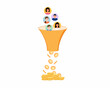 Sales funnel concept Lead generation customers to convert to sales 