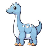 Fototapeta Dinusie - Playful Prehistoric Pal: Cute Apatosaurus Dinosaur Illustration