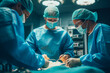 © ADDICTIVE STOCK - Team of doctors performs surgery in a hospital. Generative AI.