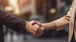© george - businessman handshake after the deal close up view Created With Generative AI Technology