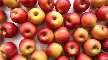 Wall Mural - apples With White background top Created With Generative AI Technology