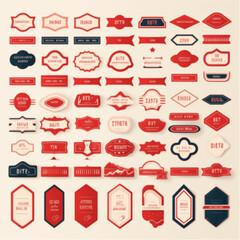 Poster - A comprehensive collection set of sale and new labels, designed in a vibrant and eye-catching style