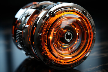 Poster - A time-lapse image series showing the changing focus of a camera lens, emphasizing the precision and speed of autofocus technology. Generative AI technology.