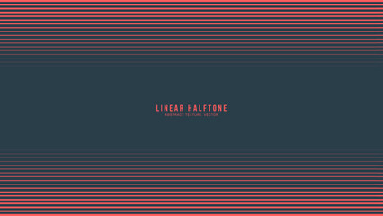 Linear Halftone Pattern Vector Horizontal Border Red Black Stylish Abstract Background. Synthwave Retro Futurism Art Minimalist Style Classy Decoration. Half Tone Textured Contrast Striped Abstraction