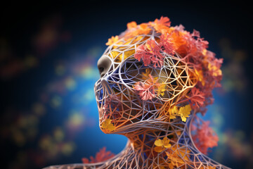 Aufkleber - A medical illustration showing the bronchial tree superimposed on the human torso, providing a visual representation  Generative AI technology.