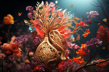 Aufkleber - A bronchial tree visualization using virtual reality technology, allowing users to explore the anatomy in an immersive way.  Generative AI technology.