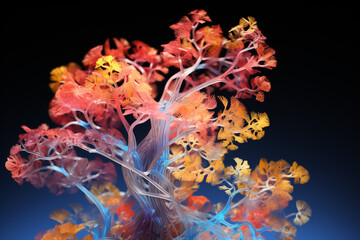 Aufkleber - An X-ray image highlighting the bronchial tree and the presence of any abnormalities or diseases. Generative AI technology.