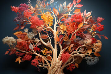 Aufkleber - A bronchial tree infographic focused on common respiratory conditions and their impact on the airways.  Generative AI technology.